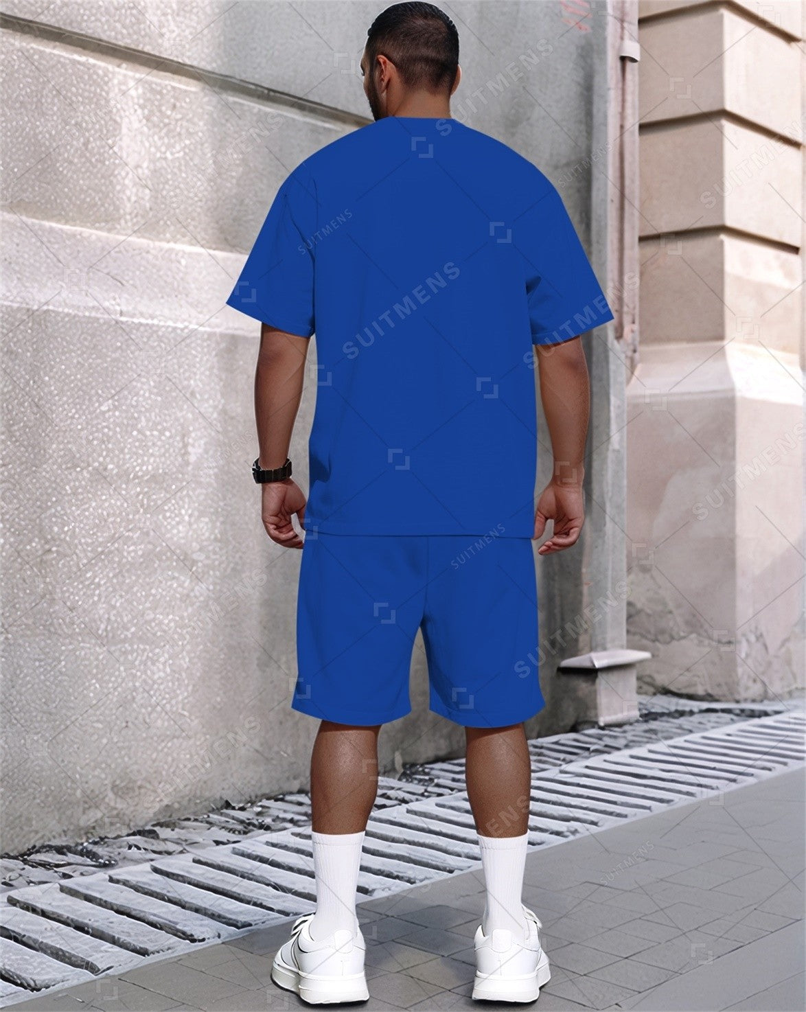Men's Summer Coconut Tree Print Round Neck Set 305