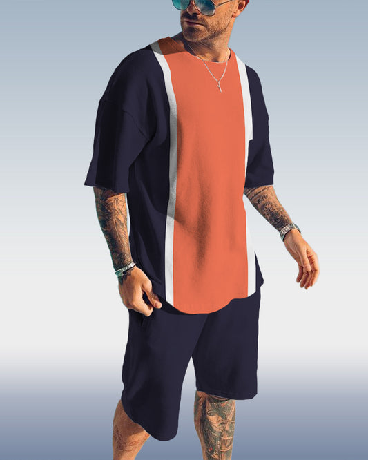 Suitmens Men's Colorblock Shorts Set