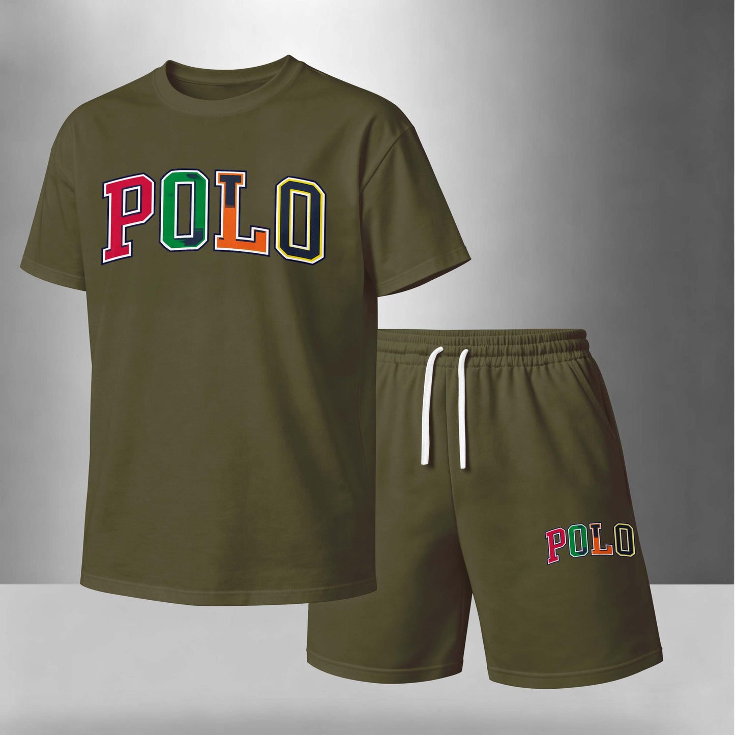 Men’s Summer 2 Piece Set, Letter Print Short Sleeve T Shirt and Drawstring Shorts Matching Outfit, Lightweight Breathable Casual Set for Travel, Streetwear, Beach, Vacation, and Daily Wear