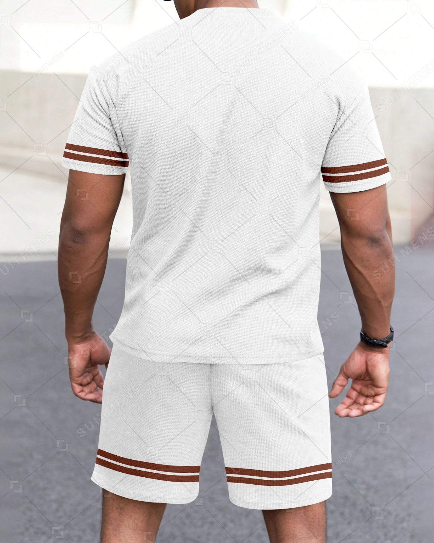 Men's Summer Personalized Printed Round Neck Set 278