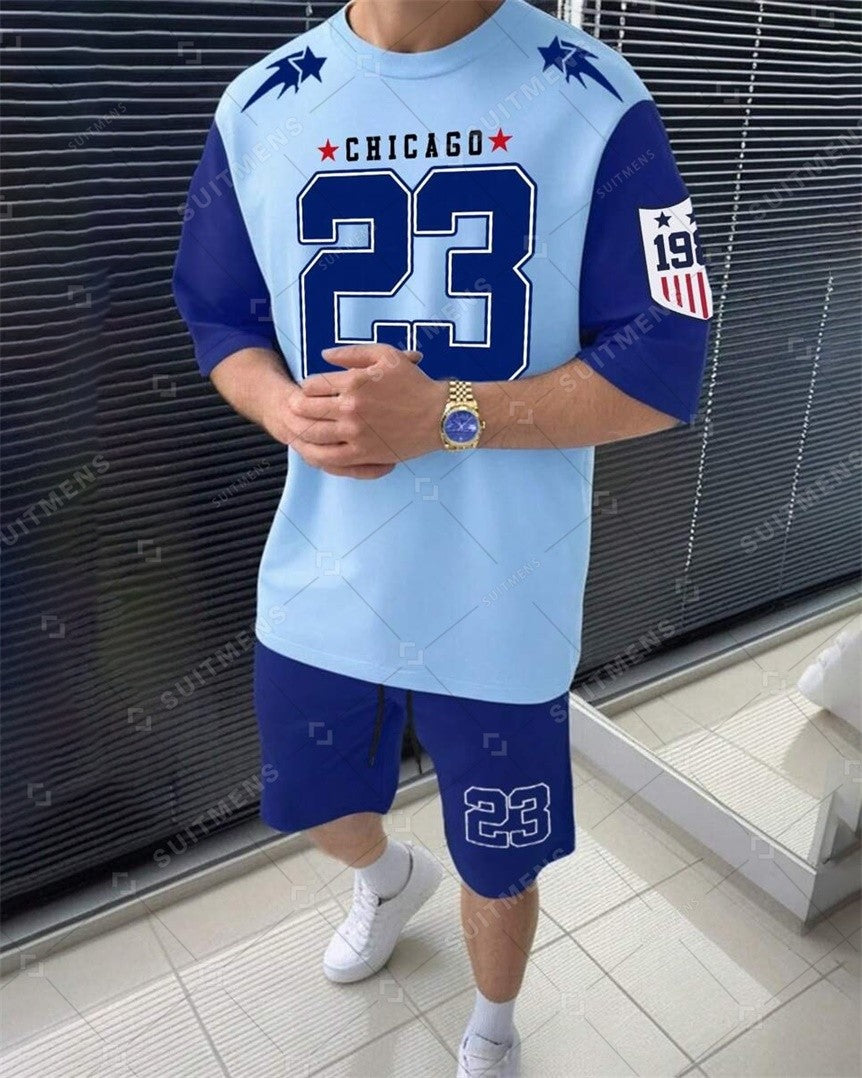 Men's Summer Sports Short Sleeve Set 012