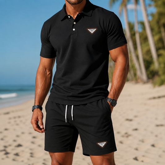 ⏰ Letzter Tag: 50% Rabatt! 🔥-Herren Sommer Outfit – Atmungsaktives Polo Set mit kurzer Hose