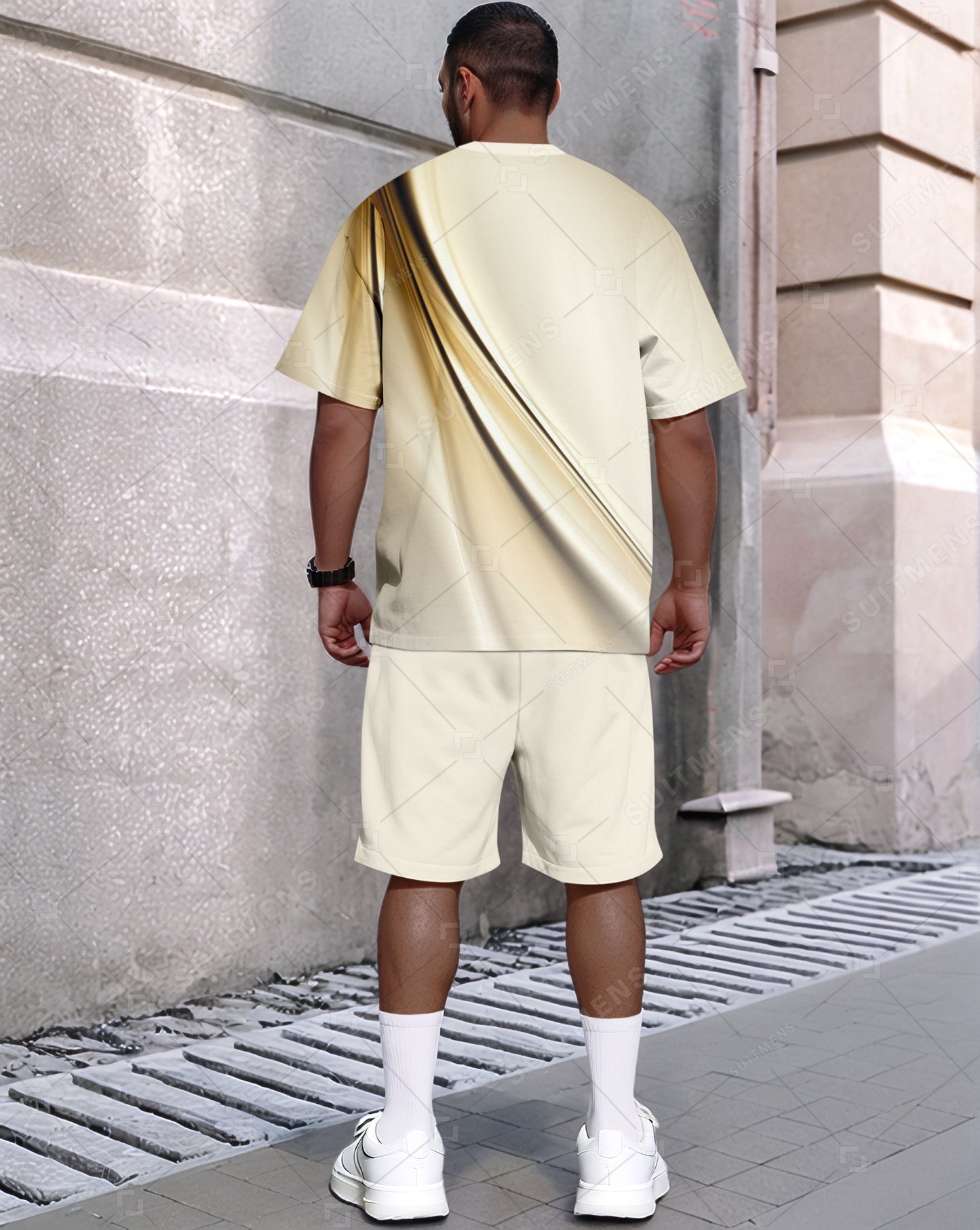 Men's Summer Gradient Round Neck Set 600