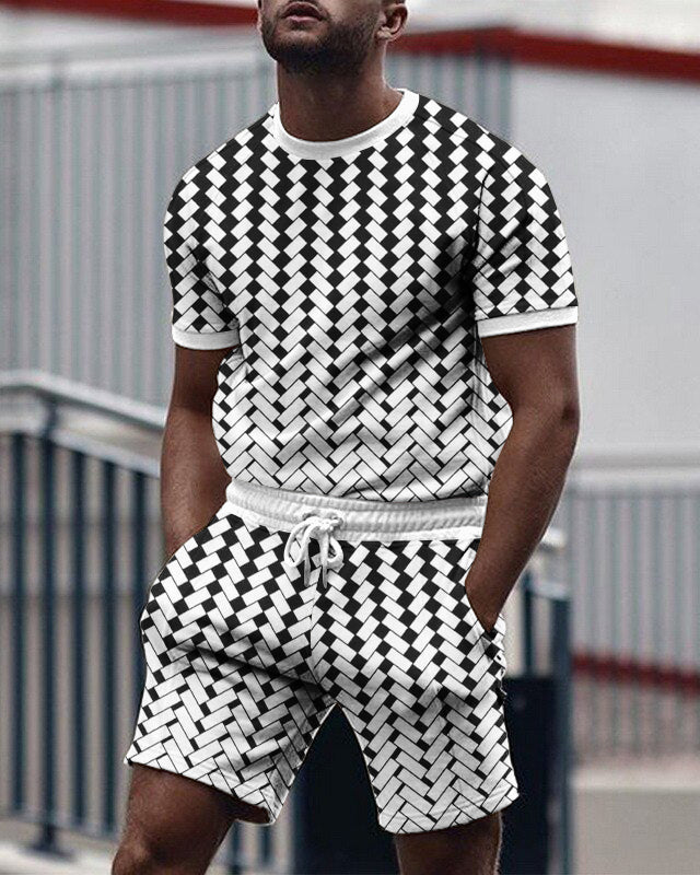 Suitmens Men's All Over Print Shorts Set 008