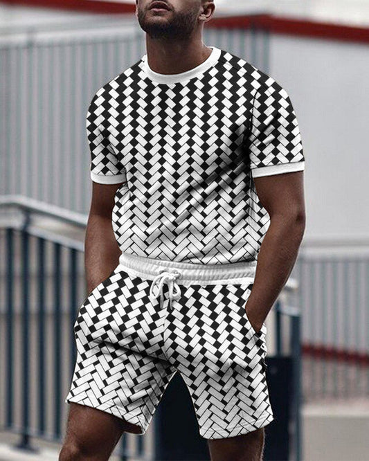 Suitmens Men's All Over Print Shorts Set 008