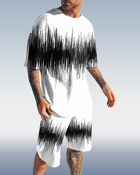 Men's Casual Print Shorts Set 406