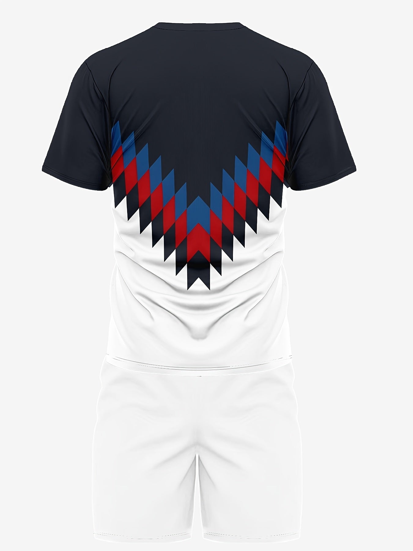 Men's Colorblock Summer Round Neck Set 114