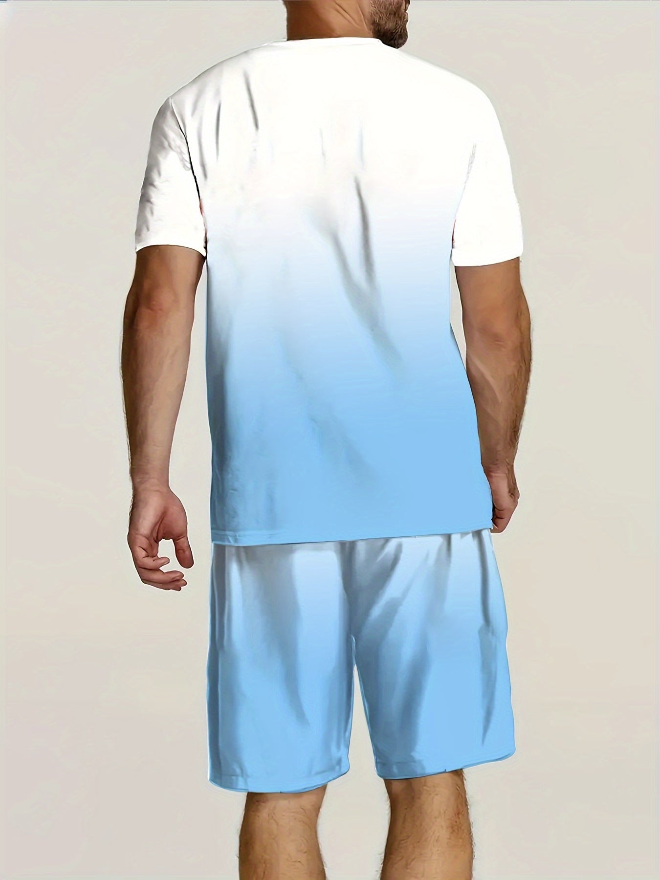 Men's Summer Vacation Round Neck Set 198