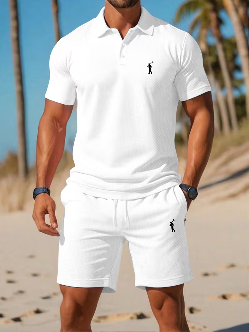Sommer-Polo-Set für Herren mit Shorts