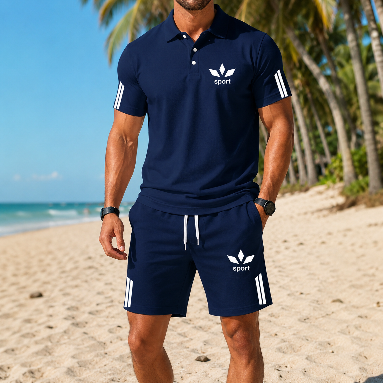 ⏰ Letzter Tag: 50% Rabatt! 🔥-Herren Sommer-Set mit Polohemd und Shorts