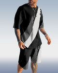 Suitmens Men's Colorblock Print Shorts Set 130