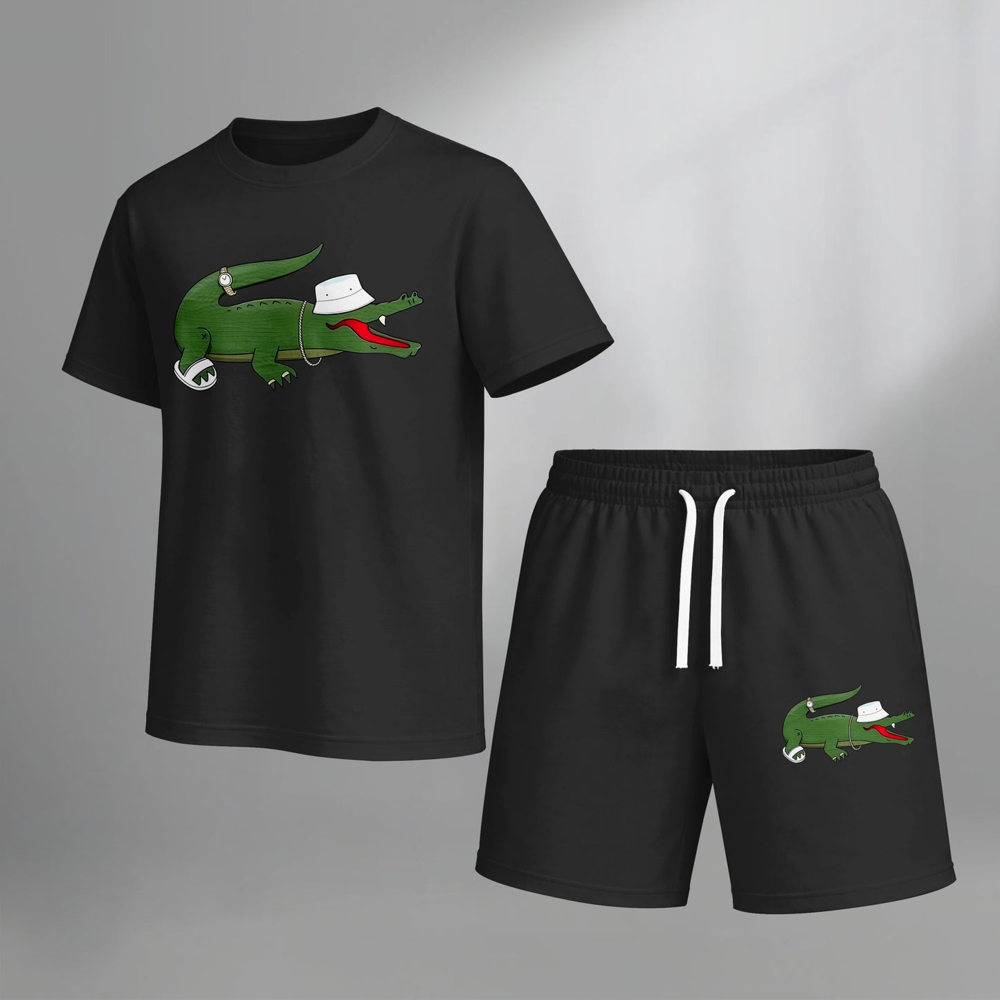 Men’s Casual Short Sleeve T Shirt and Shorts Set, Summer 2 Piece Outfit, Soft Breathable Matching Set with Drawstring Shorts for Beach, Outdoor Activities, Travel, Workout, and Everyday Style