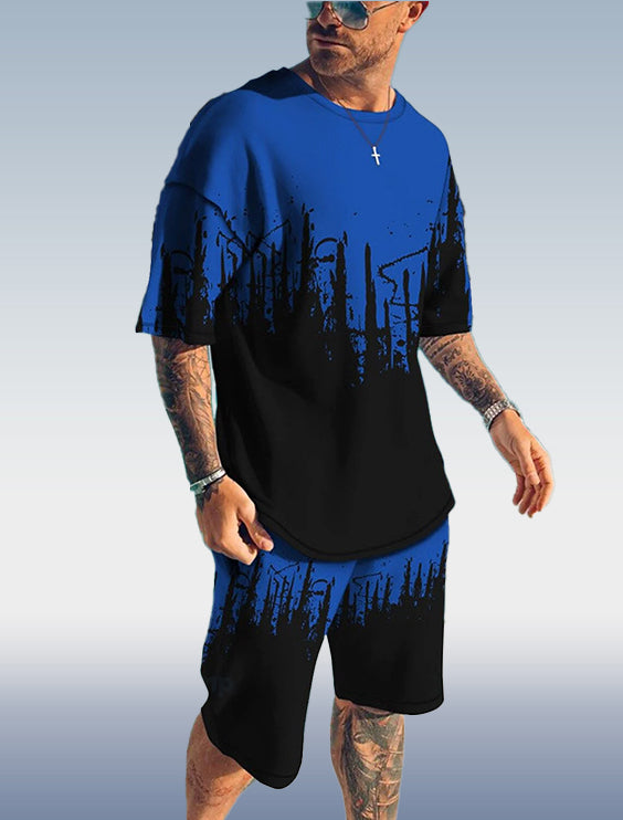 Suitmens Men's Gradient Print Shorts Set 6 Colors 127