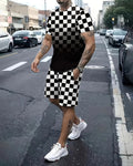Men's Summer Vacation Round Neck Set 215