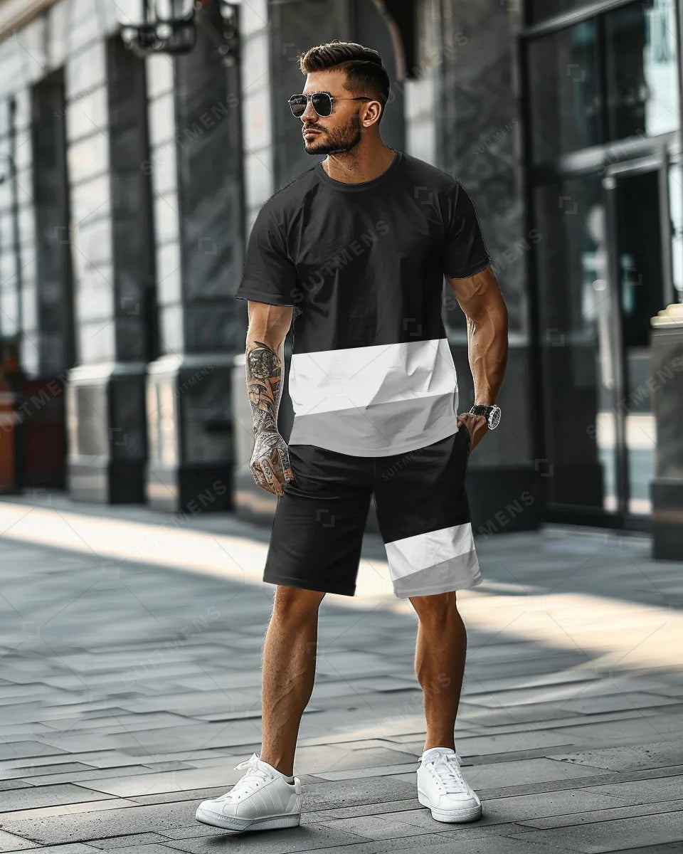 Men's Beach Vacation Casual Shorts Set 462