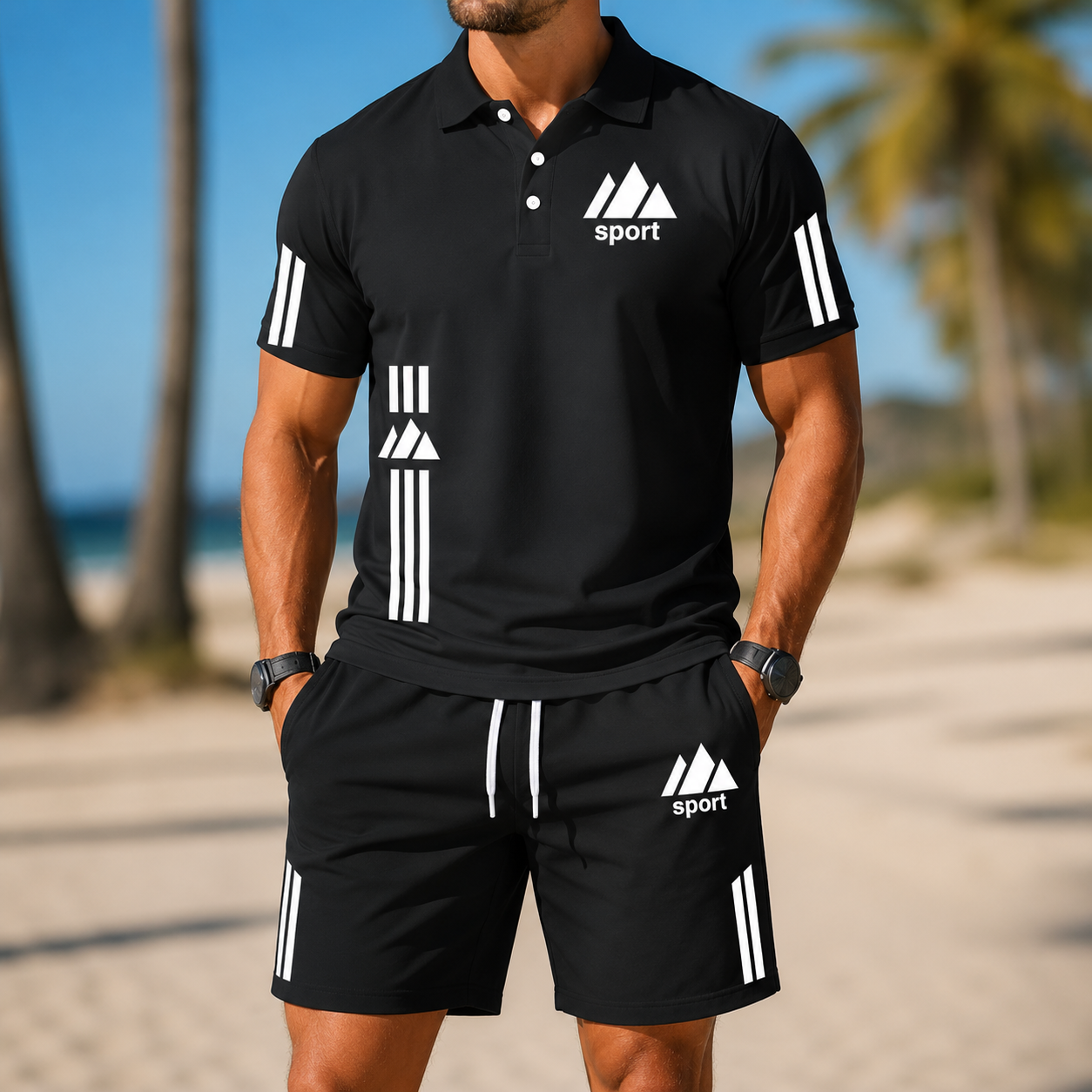 ⏰ Letzter Tag: 50% Rabatt! 🔥-Herren Sport-Set mit Polo-Shirt und Shorts für Sommer