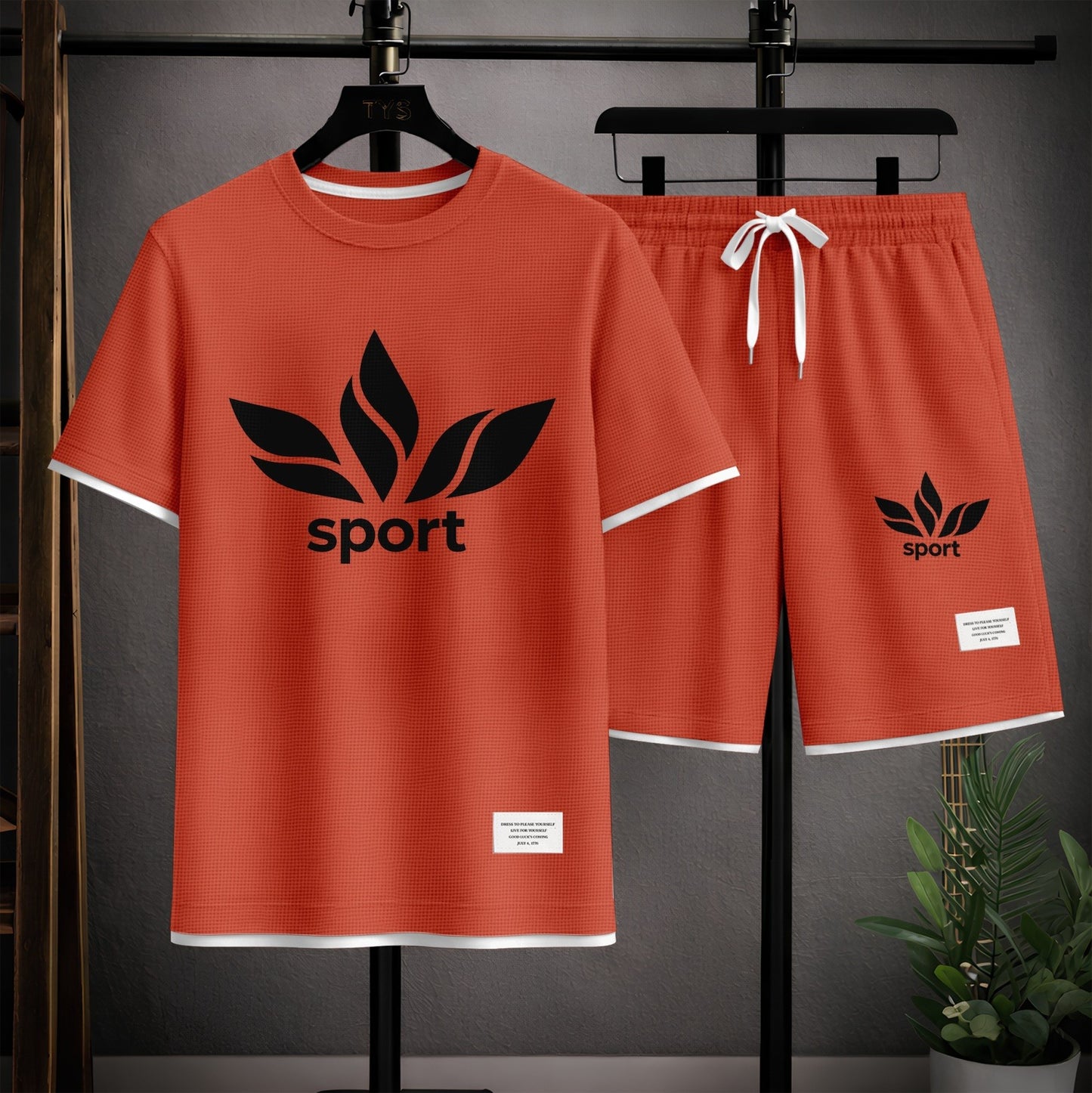 Men's Sport Graphic Print Short Sleeve Shirt and Drawstring Shorts Set, Casual Summer Two-Piece Outfit, Lightweight Breathable Relaxed Fit Athletic Set for Daily Wear, Beach, Vacation, Travel and Loungewear