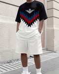 Men's Colorblock Summer Round Neck Set 114