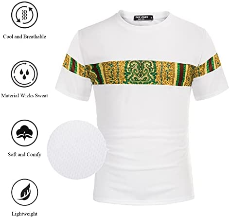 Men's Printed Colorblock T-Shirt and Shorts Set 033