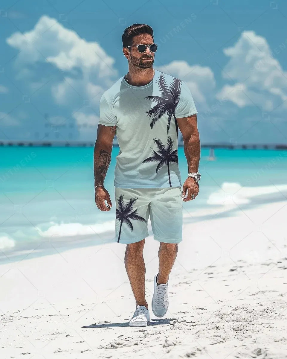 Men's Beach Vacation Casual Shorts Set 470