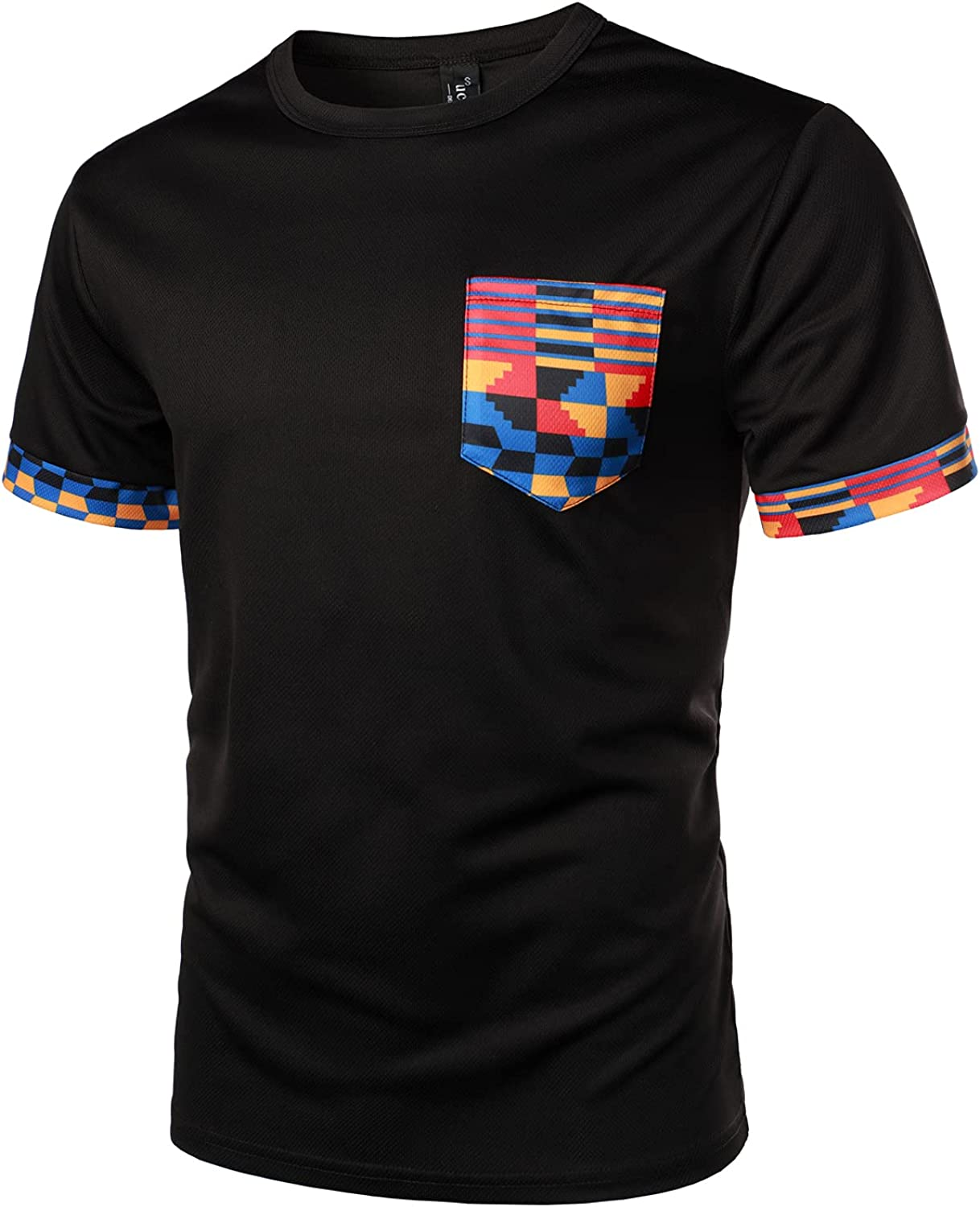 Men's Printed Colorblock T-Shirt and Shorts Set 003