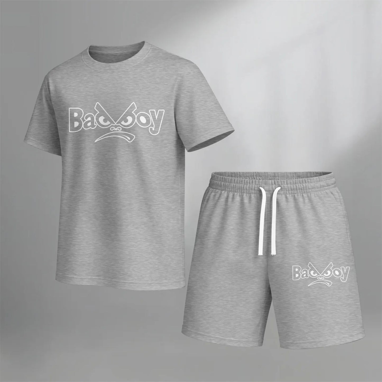 Men’s Summer 2 Piece Set, Short Sleeve T Shirt and Drawstring Shorts Matching Outfit, Lightweight Breathable Casual Set for Beach, Vacation, Gym, Travel, Running, and Daily Wear