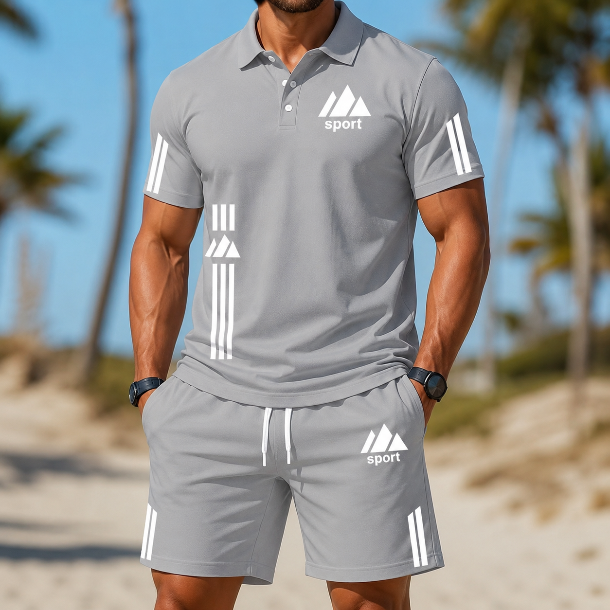 ⏰ Letzter Tag: 50% Rabatt! 🔥-Herren Sport-Set mit Polo-Shirt und Shorts für Sommer
