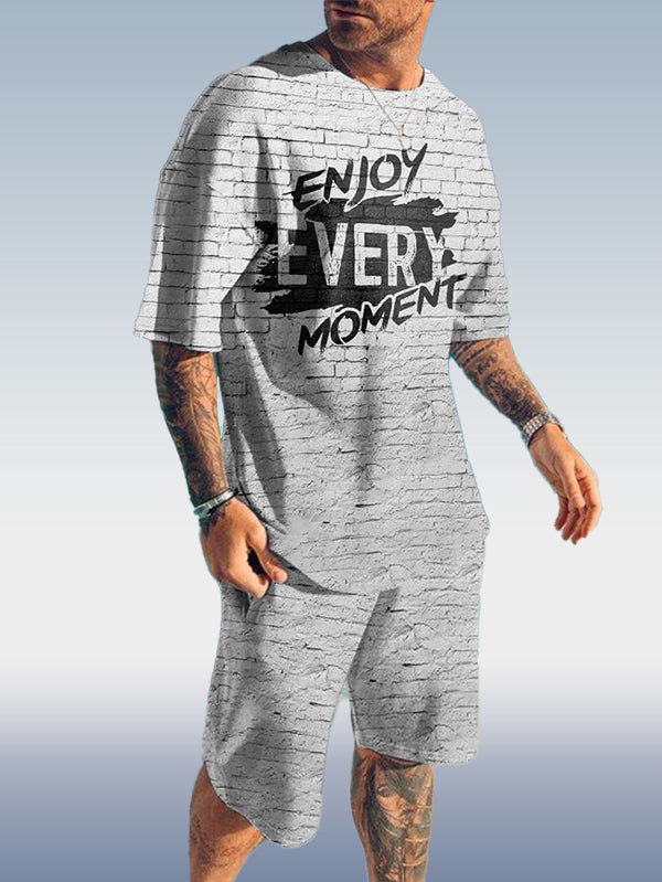 Suitmens Men's Fashion Print Shorts Set 110