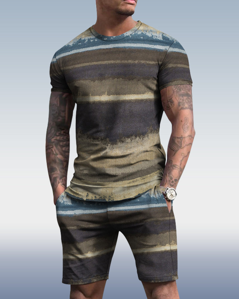 Men's spring and summer graffiti print suit 055