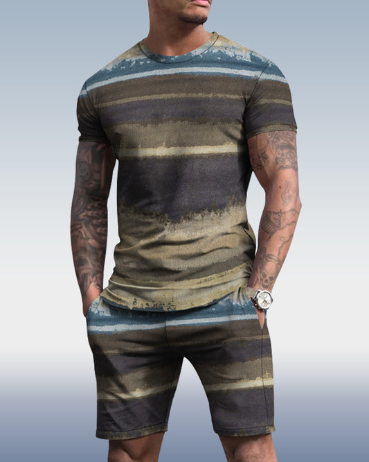 Men's spring and summer graffiti print suit 055