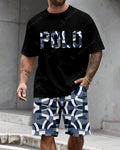 Men's Summer Leopard Print Round Neck Set 494