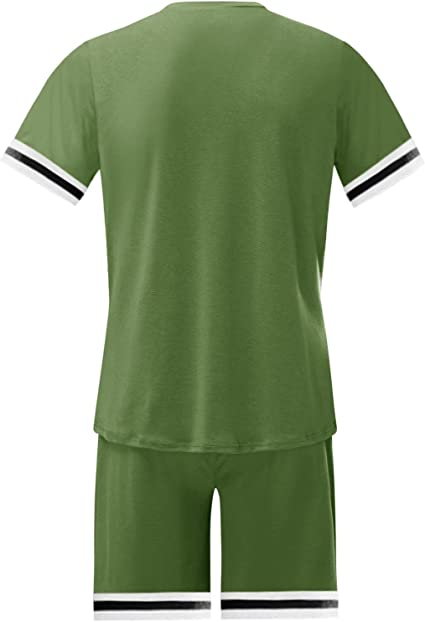 Men's simple casual short sleeve two piece suit
