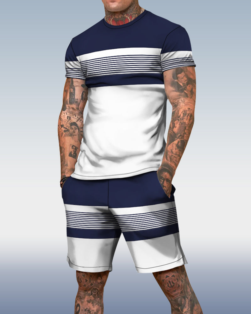 Men's spring and summer graffiti print suit 052