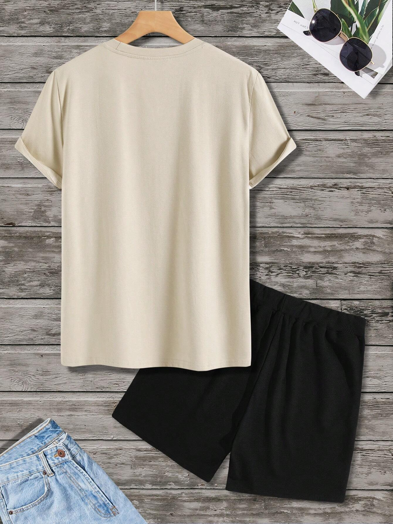 Men's Color Matching Casual Shorts Set 416