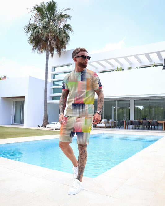 Men's Fashion Print Shorts Set 40