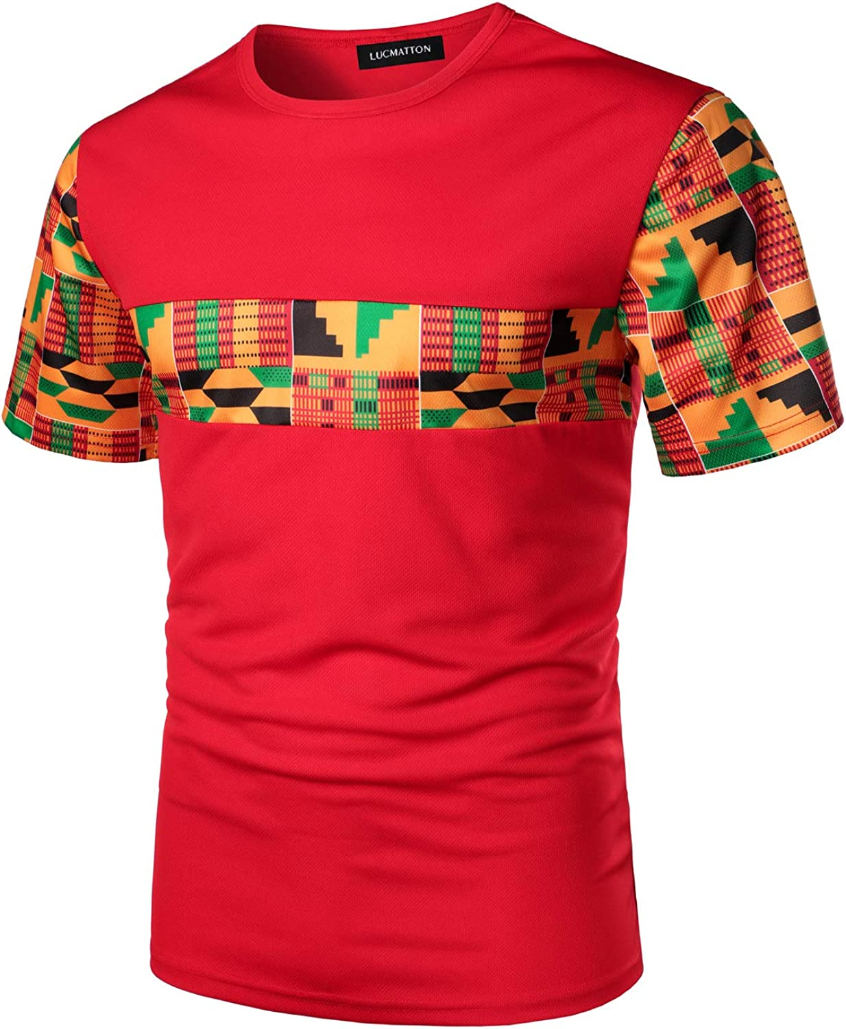 Men's Printed Colorblock T-Shirt and Shorts Set 025