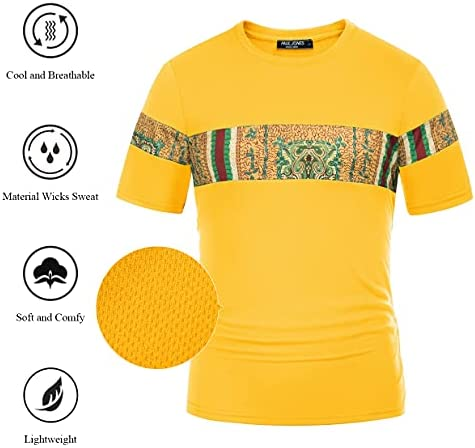 Men's Printed Colorblock T-Shirt and Shorts Set 030