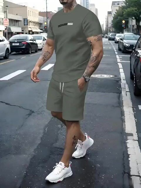 Men's Simple Summer Round Neck Set 141