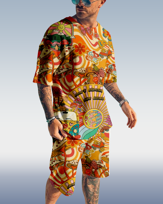 Men's Hippie Printed Shorts Set 441