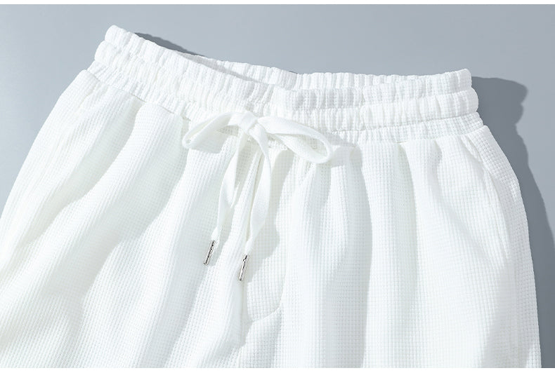 Men's Casual Waffle Shorts Set 6 Colors