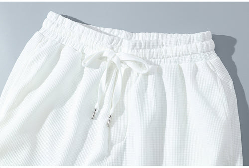 Men's Casual Waffle Shorts Set 6 Colors