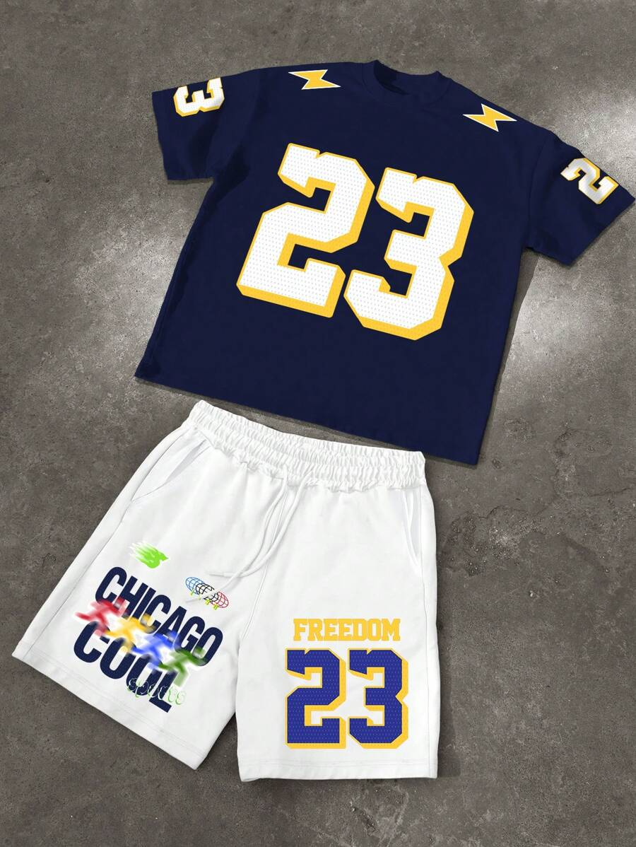 Men's Summer Sports Short Sleeve Set 015