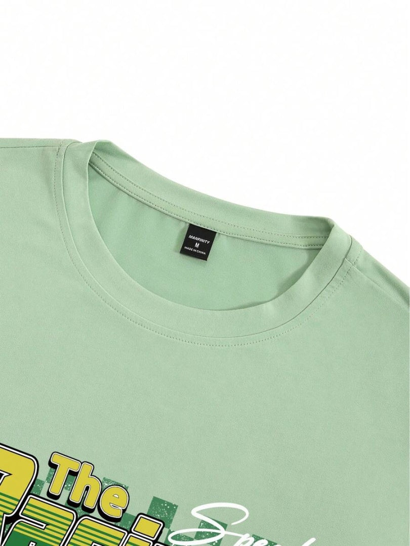 Men's Summer Car Print Round Neck Set 260