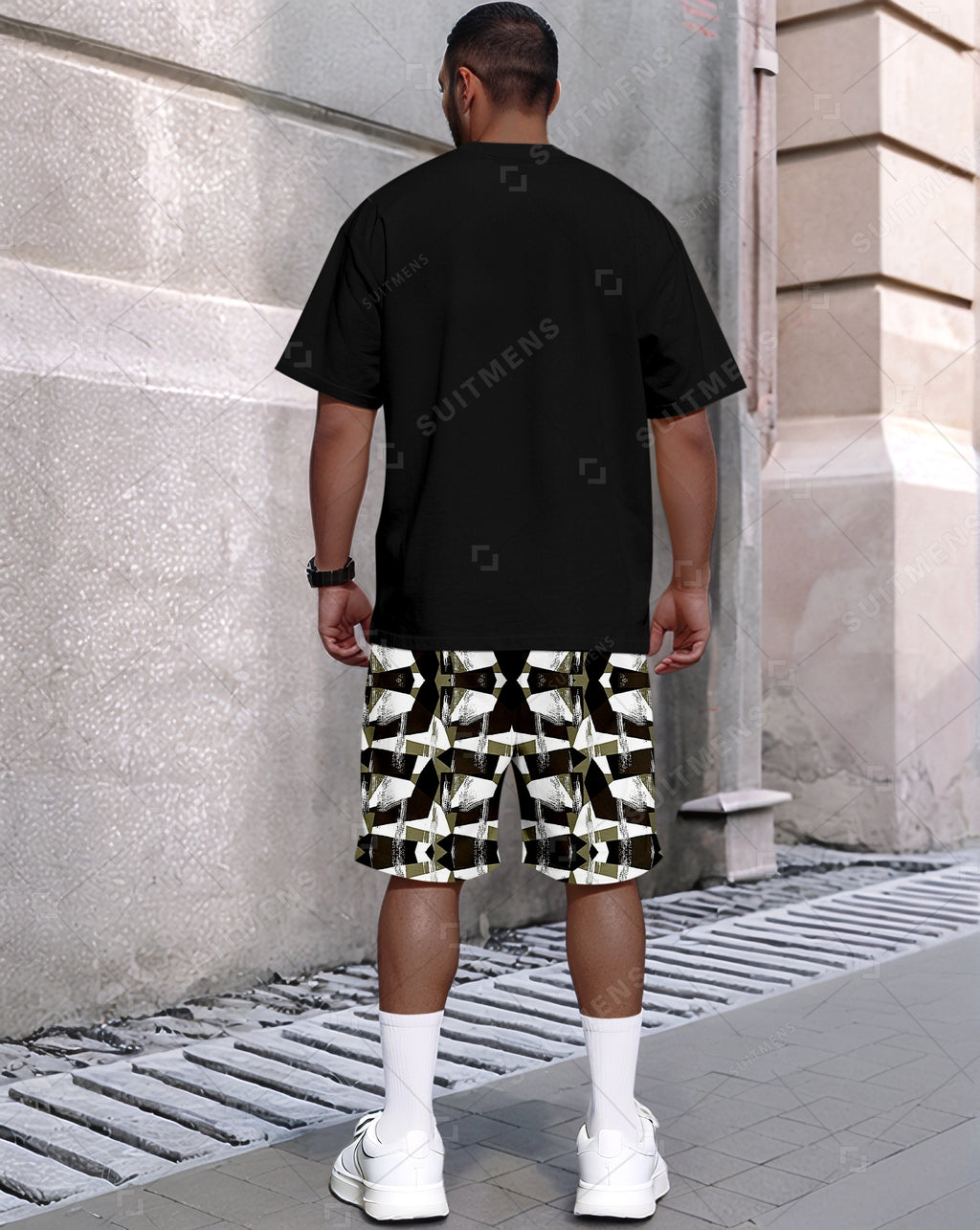 Men's Summer Leopard Print Round Neck Set 495