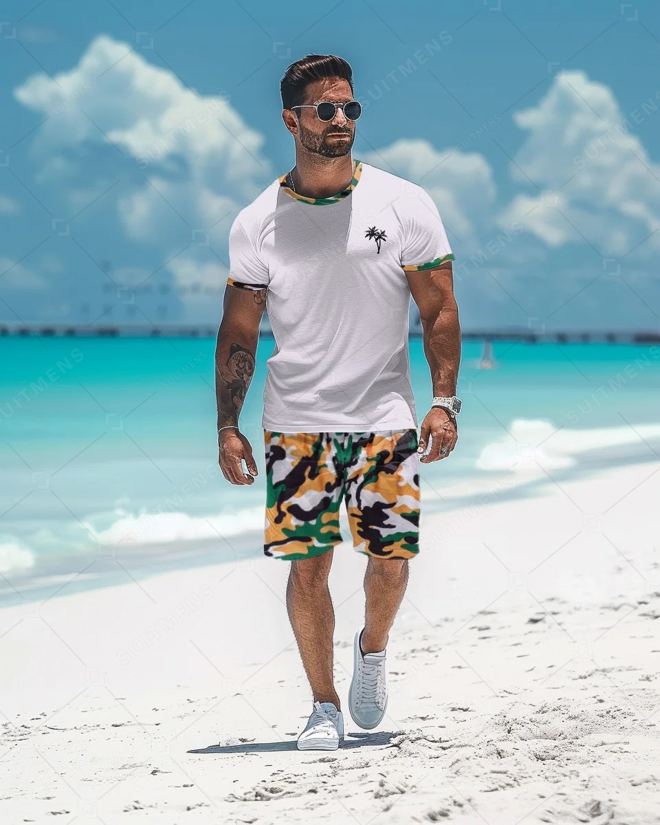Men's Holiday Casual Shorts Set 448