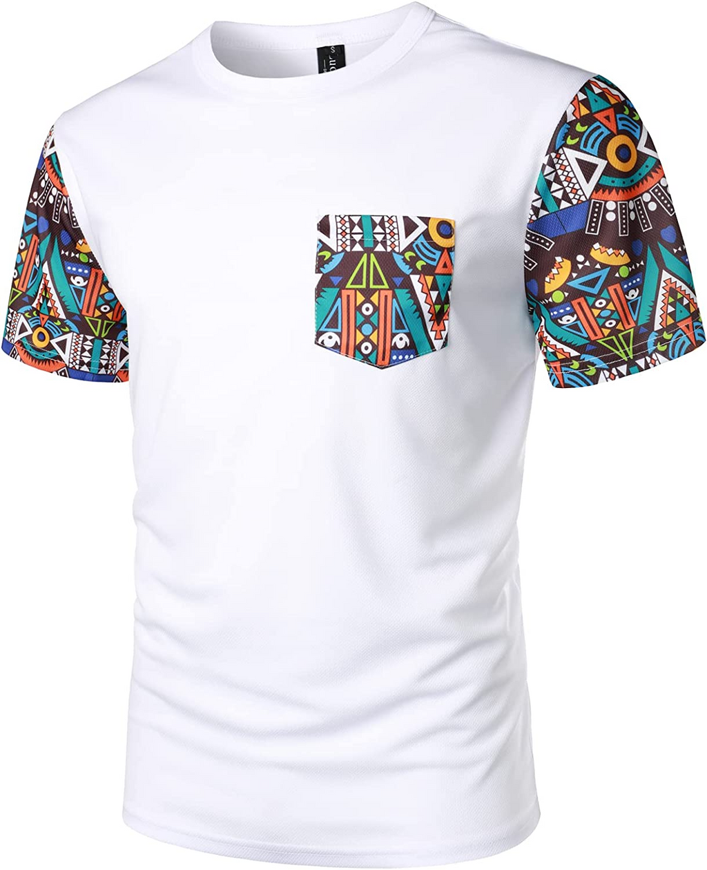 Men's Printed Colorblock T-Shirt and Shorts Set 009