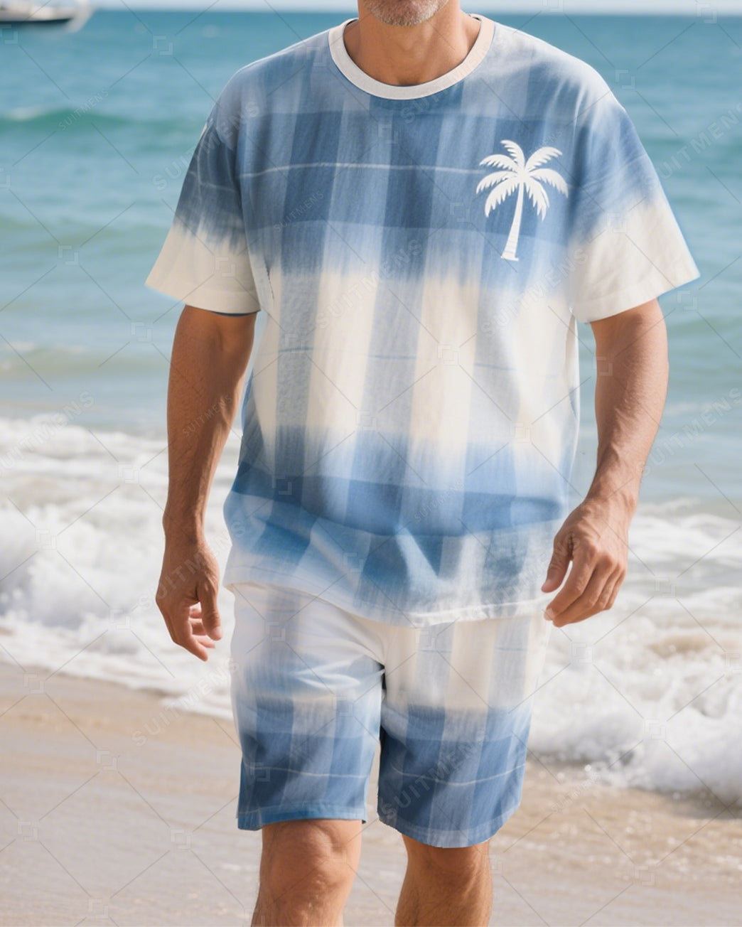 Men's Summer Vacation Round Neck Set 021