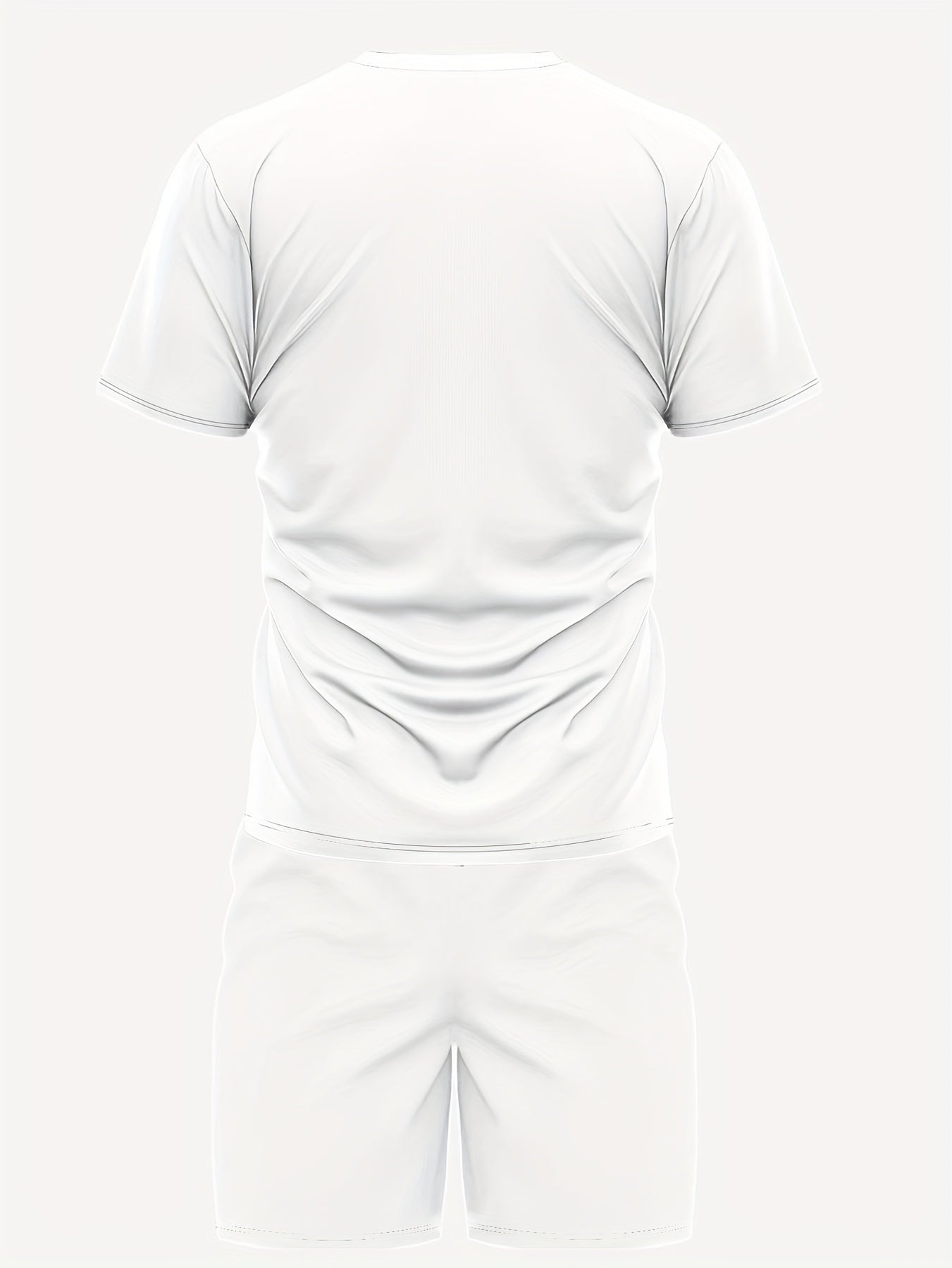 Men's White Summer Round Neck Set 109