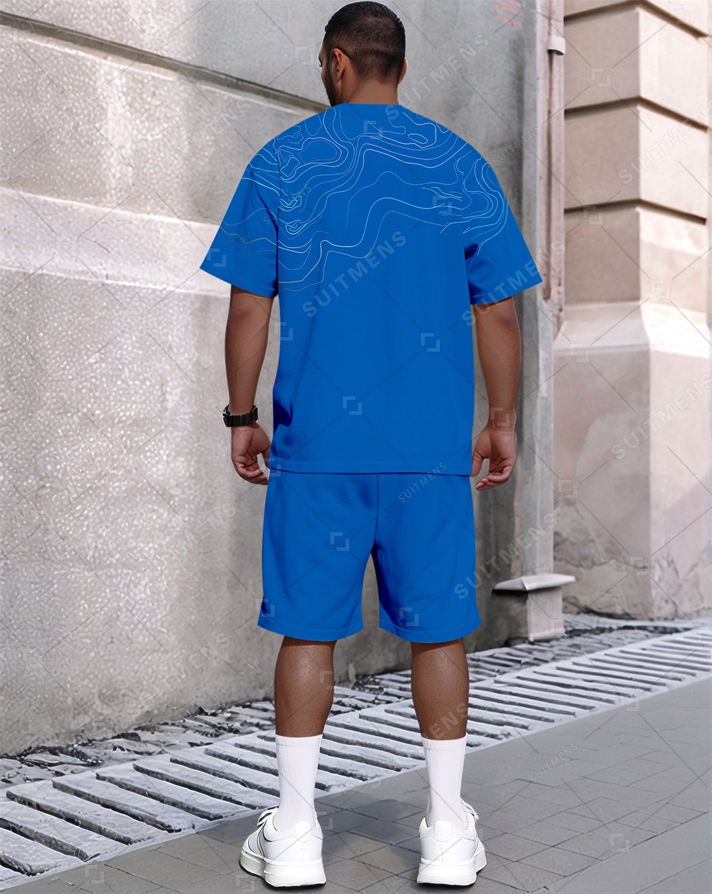 Men's Summer Art Print Crew Neck Set 631