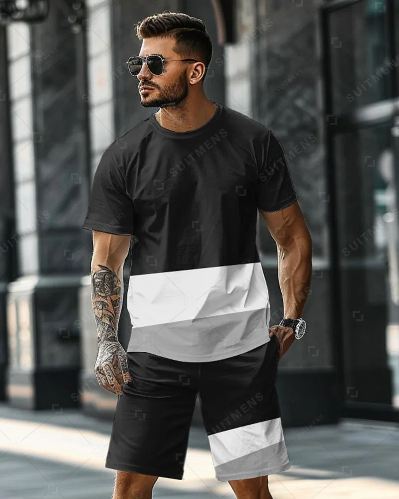 Men's Beach Vacation Casual Shorts Set 462